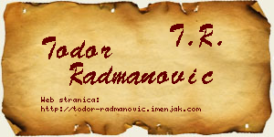 Todor Radmanović vizit kartica